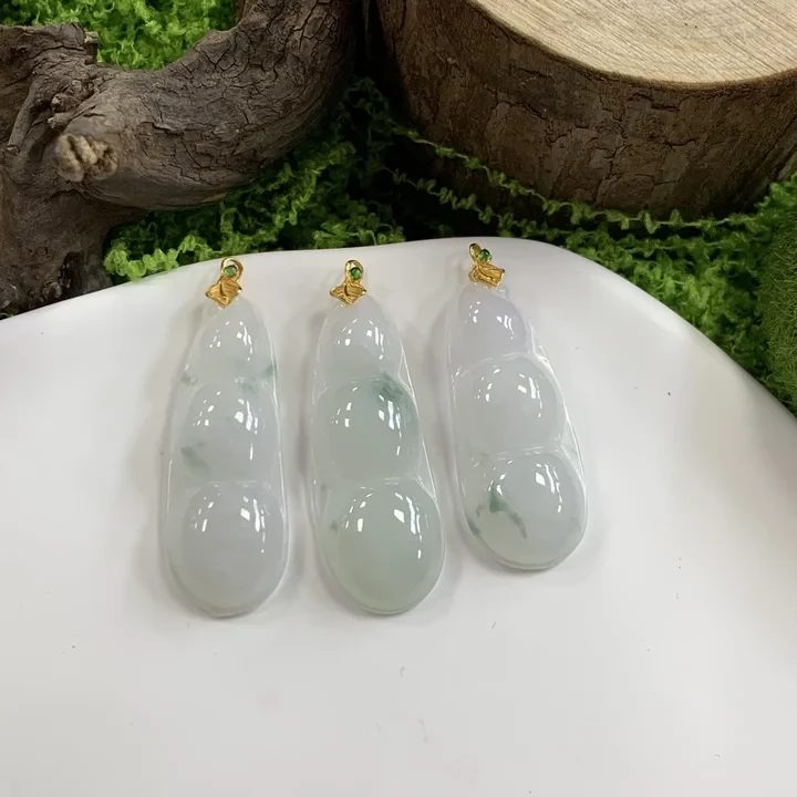 翡翠18K福豆FL33@多样性发其一CP配绳