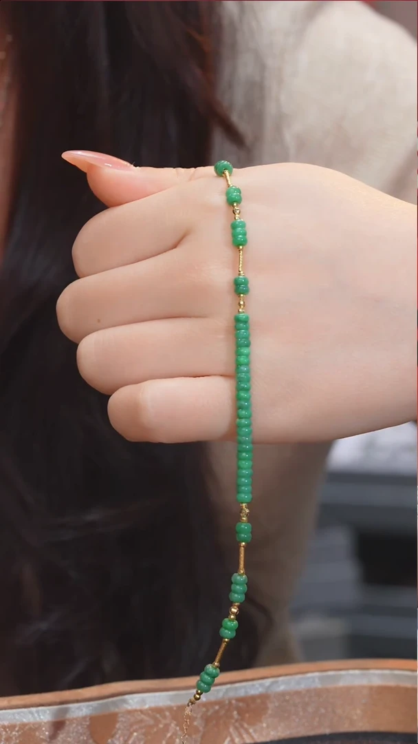 【闪购商品】翡翠手链18K金镶嵌多样性发@@W7951