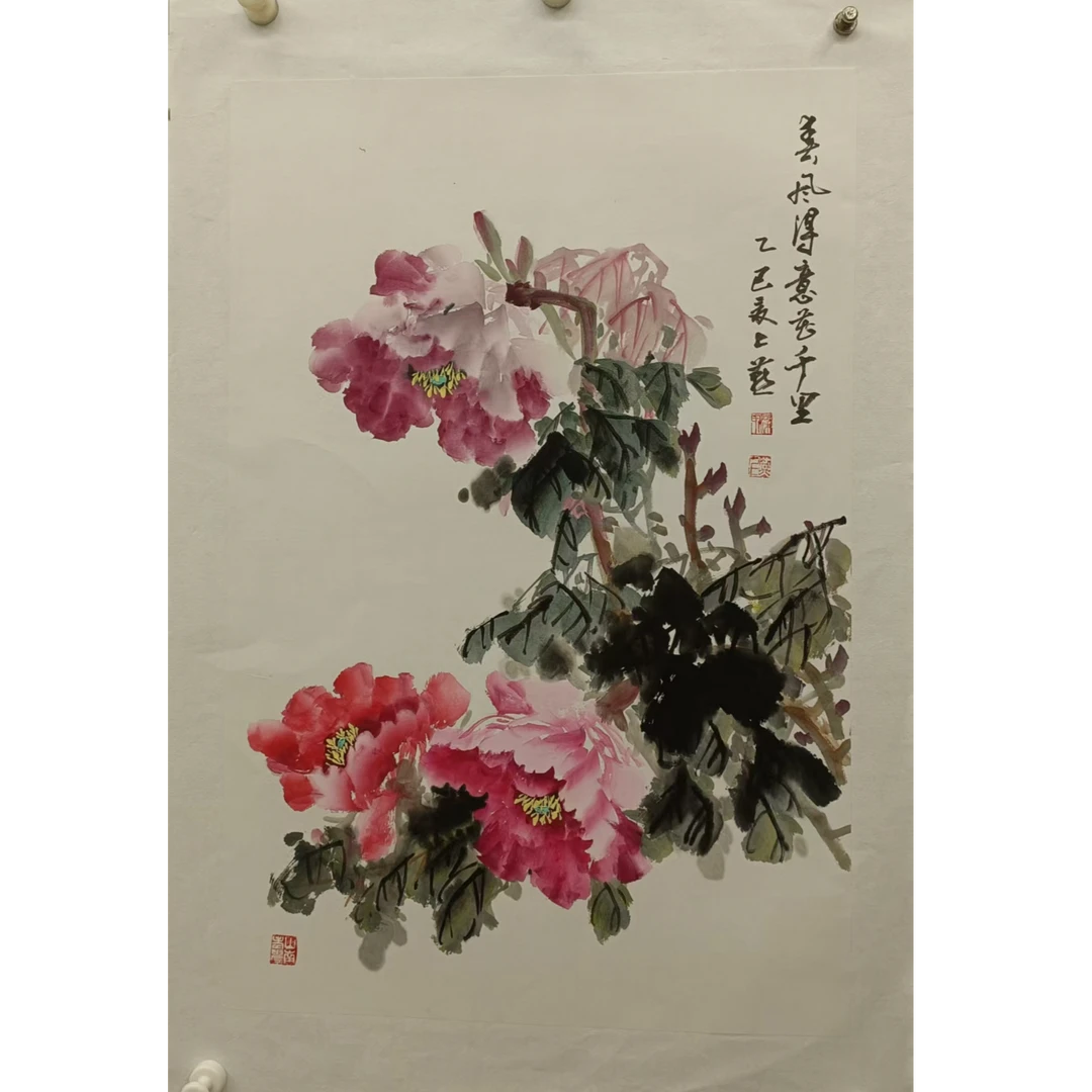 书画王生意国画牡丹春风图