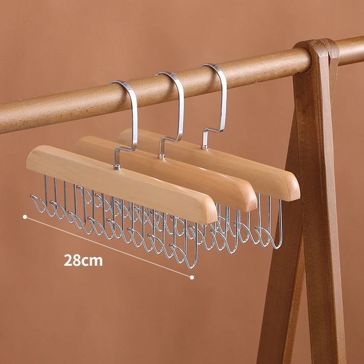 实木多功能衣架8钩家用收纳神器内衣吊带挂钩