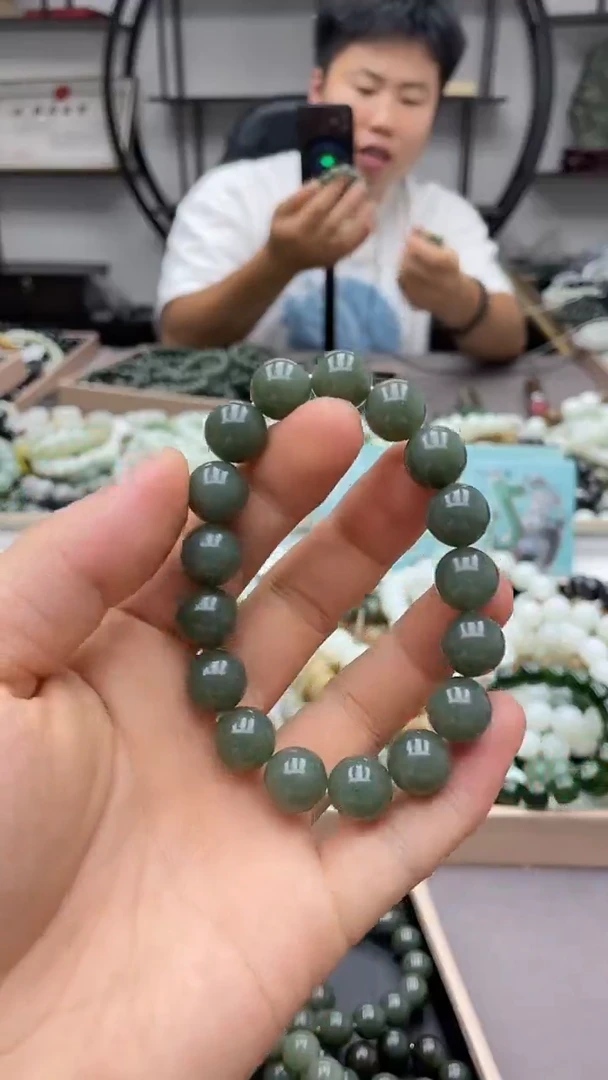 手串未镶嵌和田玉新疆且末蓝12圆珠