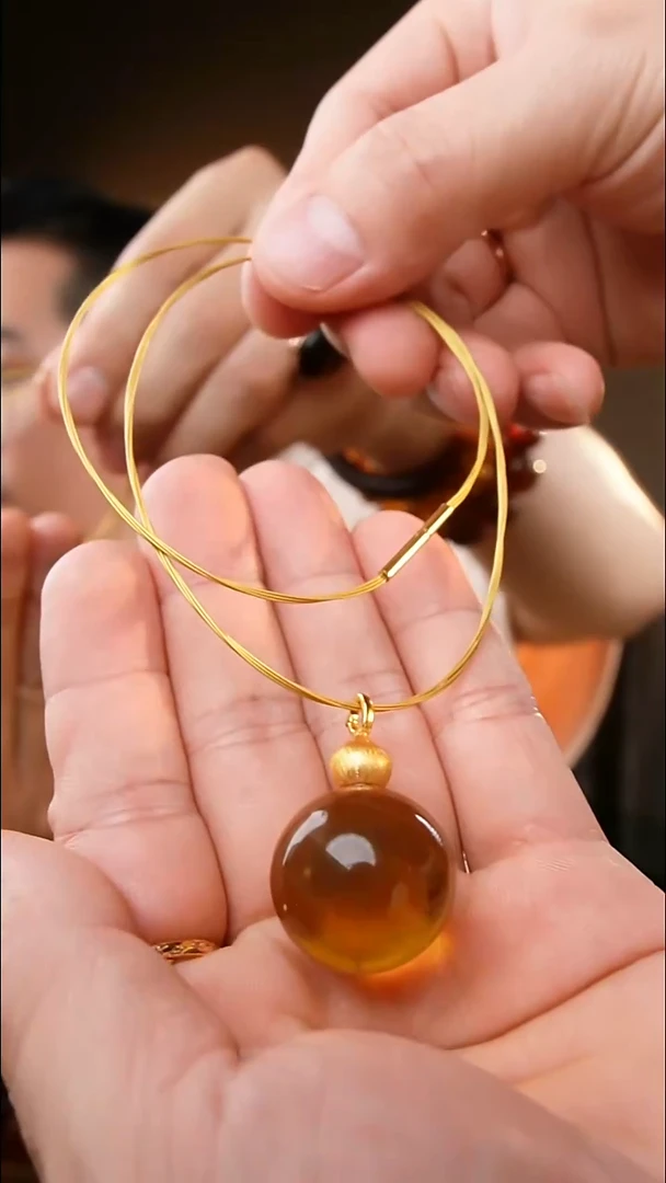 裸石琥珀未镶嵌22+蓝珀单株项链