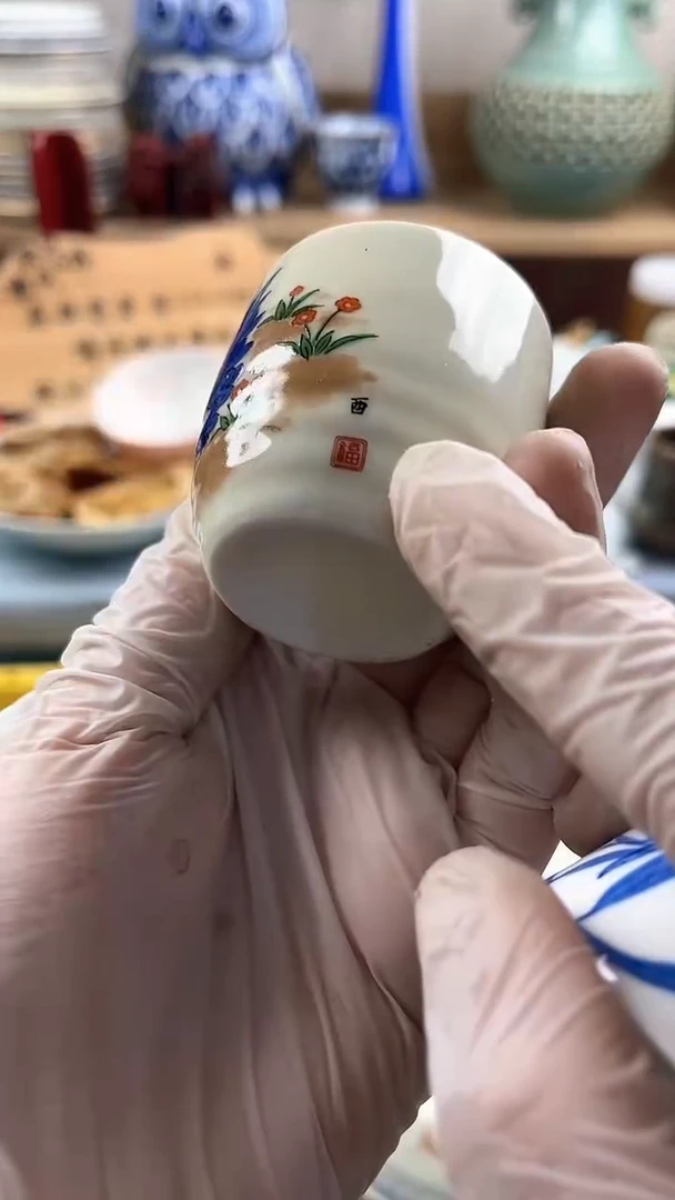 瓷片桃**酱英歌瓷器满19.9包邮