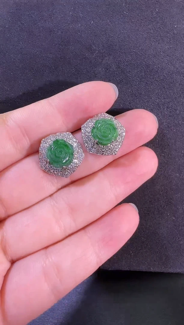 未镶嵌翡翠耳饰耳钉