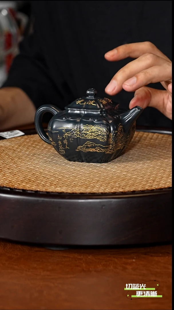 宜兴紫砂 SZY 暮色天青泥 四方如意壶 160cc
