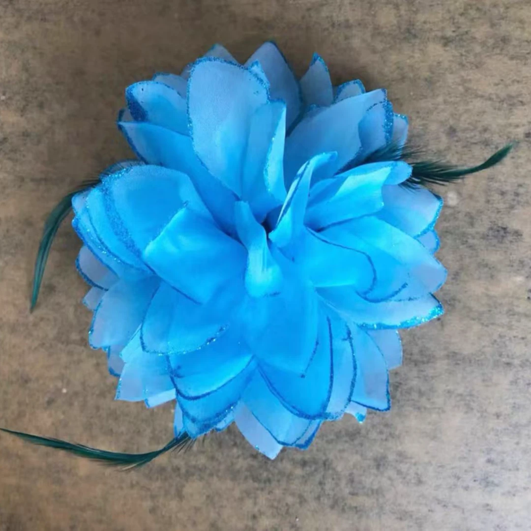 舞蹈头花表演舞台头饰发夹羽毛发饰手腕花