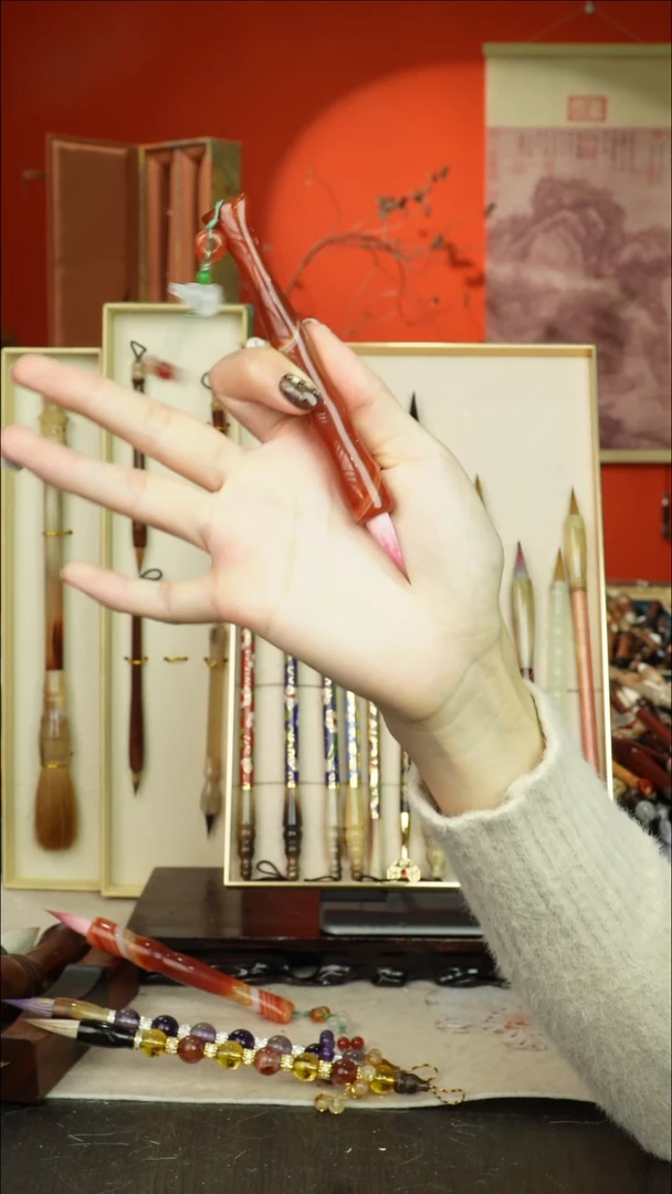 139号闪孤品高货毛笔链接 清水试笔 蘸墨不退