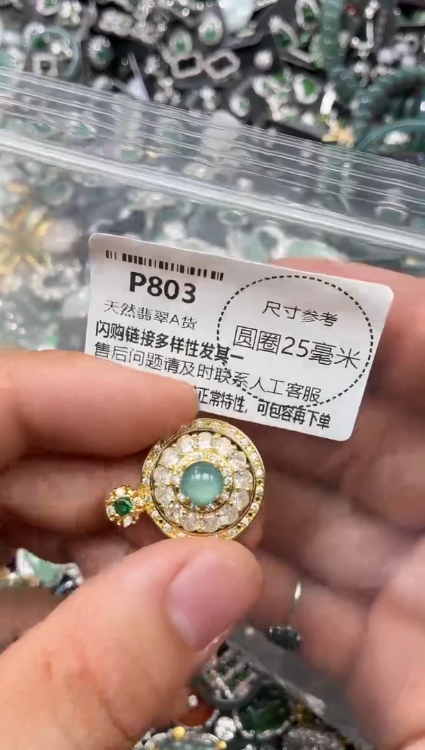 翡翠未镶嵌颈饰P803吊坠
