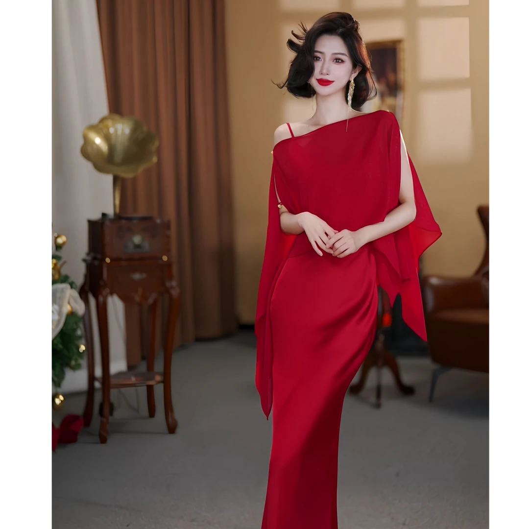 【大晶定制】“步步生莲”新款气质吊带网纱显飘逸修身连衣裙-DJ10145