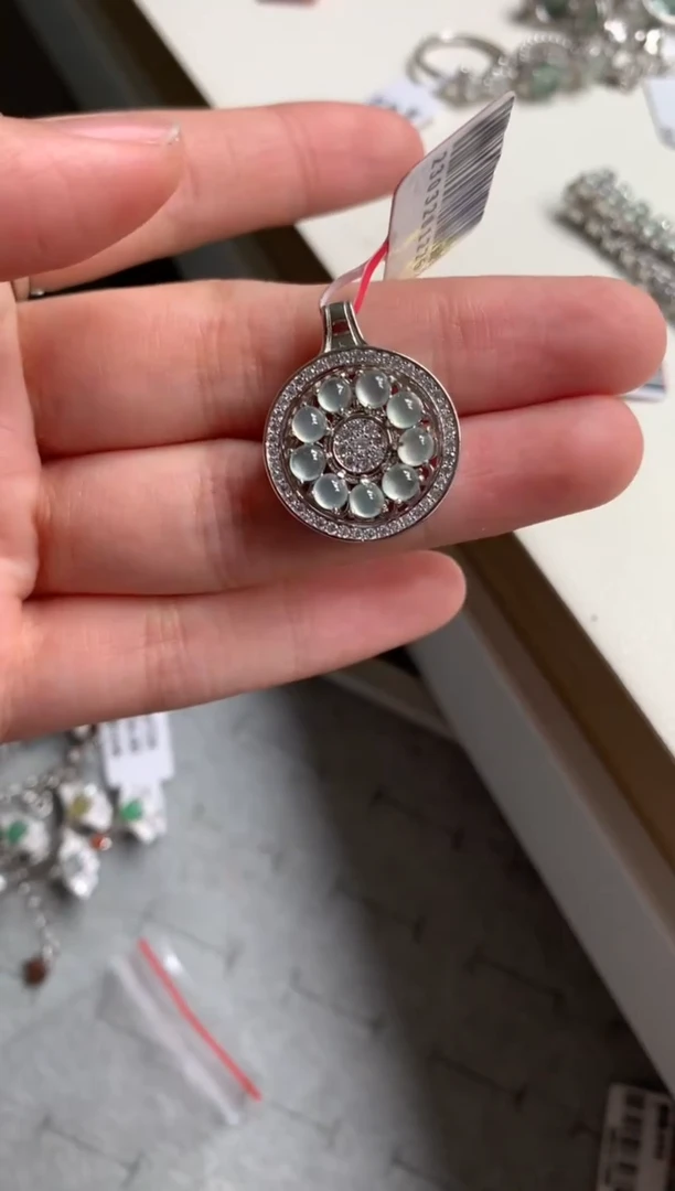 银S925镶嵌戒指翡翠吊坠20