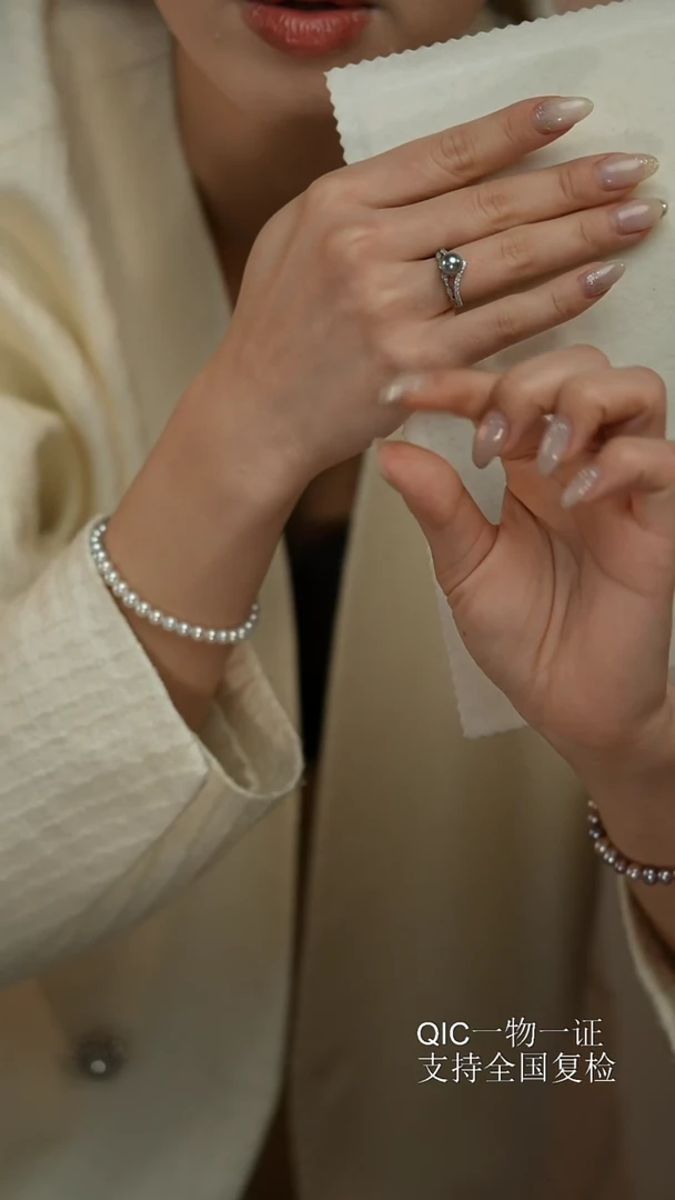 银S925镶嵌戒指海水珍珠JC0010005真多麻戒指