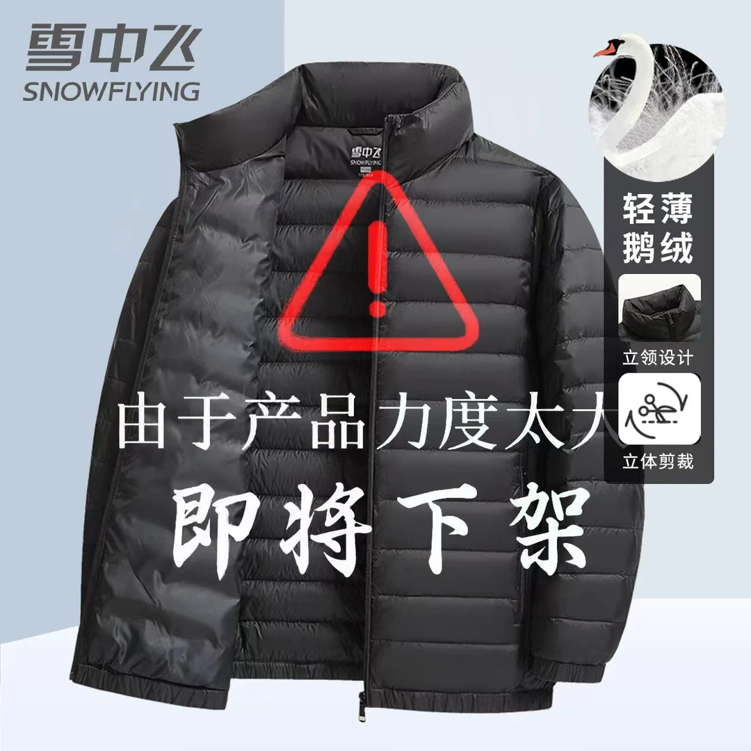 【轻薄鹅绒服】雪中飞男士羽绒服薄款立领短款休闲保暖秋冬季