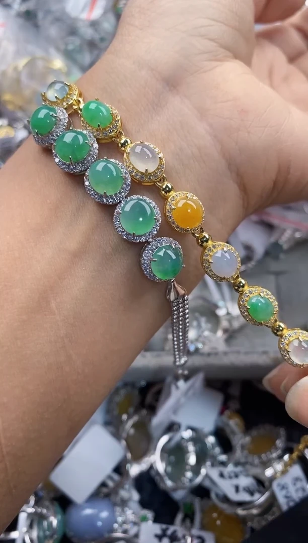 银S925镶嵌戒指翡翠777----7