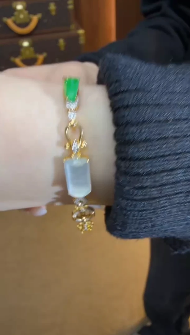 18K金镶嵌手链翡翠多样性团购发一件