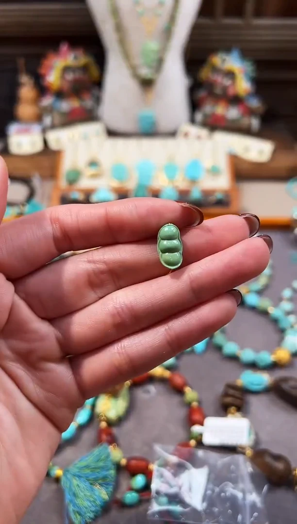 未镶嵌绿松石配饰四季平安豆