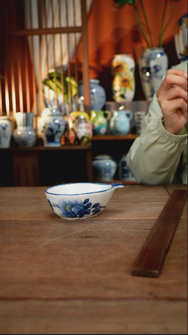 瓷片【简家甄选】景德镇设计师釉下手绘陶瓷餐具