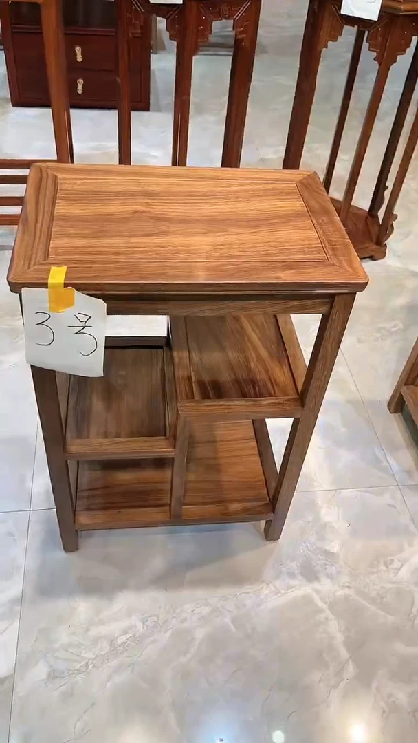 黑酸枝木类成套家具原木色置物架45*30*65