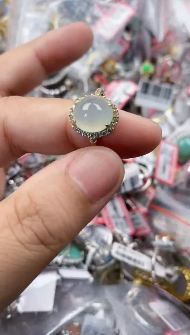 银S925镶嵌戒指翡翠11    6