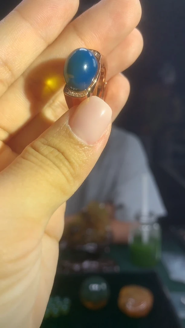 银S925镶嵌琥珀戒指多米矿工严选
