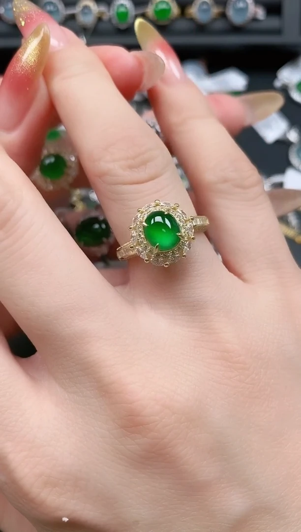 银S925镶嵌戒指翡翠11111