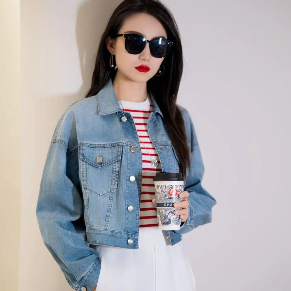 阿玛施AMASS【牛仔计划】时尚百搭宽松显瘦牛仔外套5400820女款