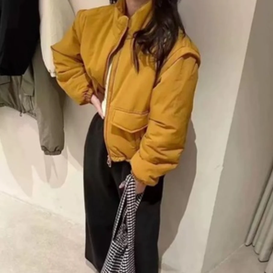 8817 韩系立领短款百搭棉服外套