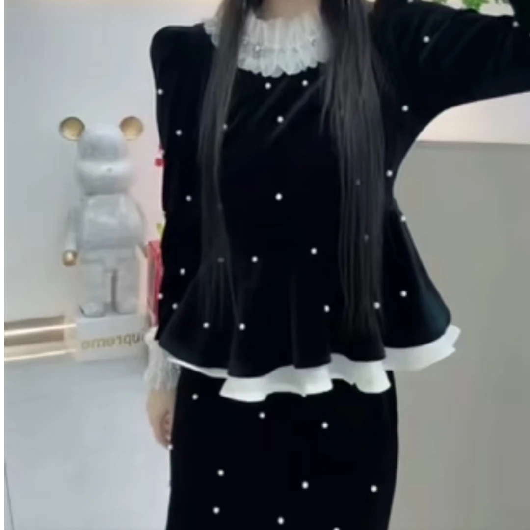 2025春季新款时尚气质百搭显瘦洋气上衣+半身裙女装两件套