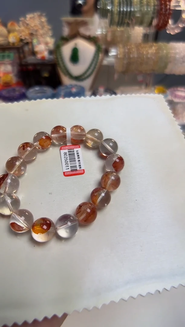 水晶手串未镶嵌胶花水晶手串