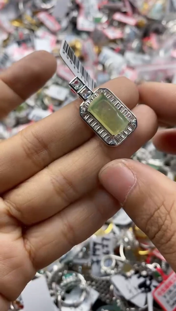 银S925镶嵌戒指翡翠14                9