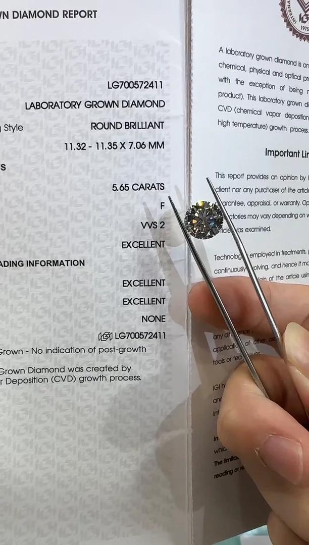 裸石实验室培育钻石w****9@ 5.65ct 先鉴赏，再定制！