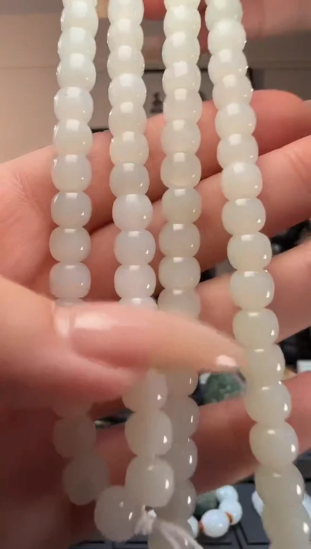 颈饰未镶嵌和田玉白玉老型长链