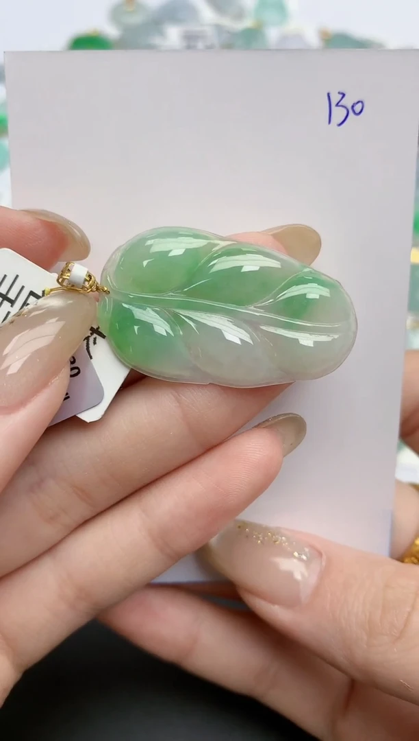 【闪购商品】翡翠颈饰18K金镶嵌天然缅甸翡翠A货