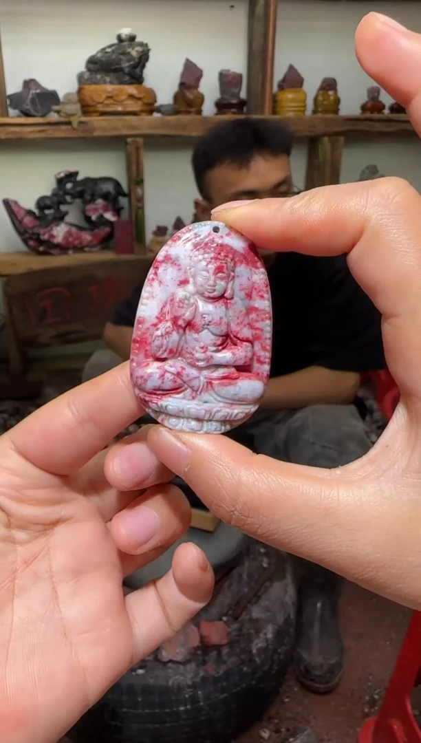 天然辰砂原石雕刻25