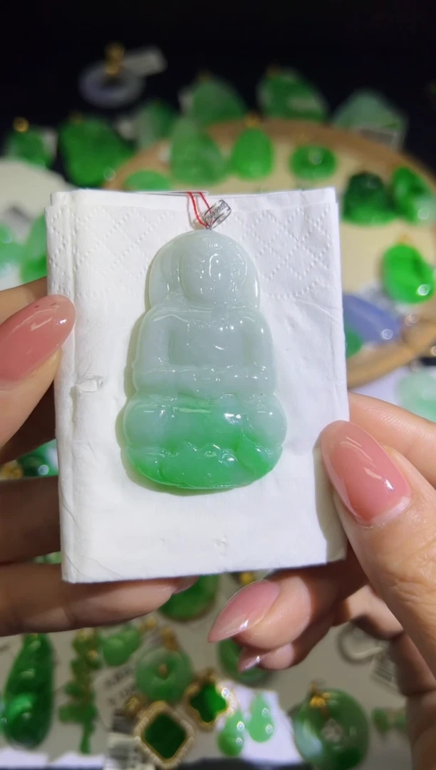 【闪购商品】翡翠颈饰18K金镶嵌Q缅料A货翡翠/支持复检/一件