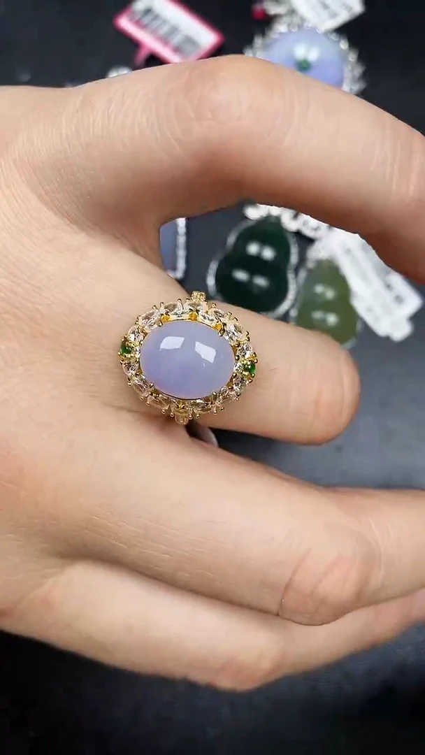 银S925镶嵌戒指翡翠2720