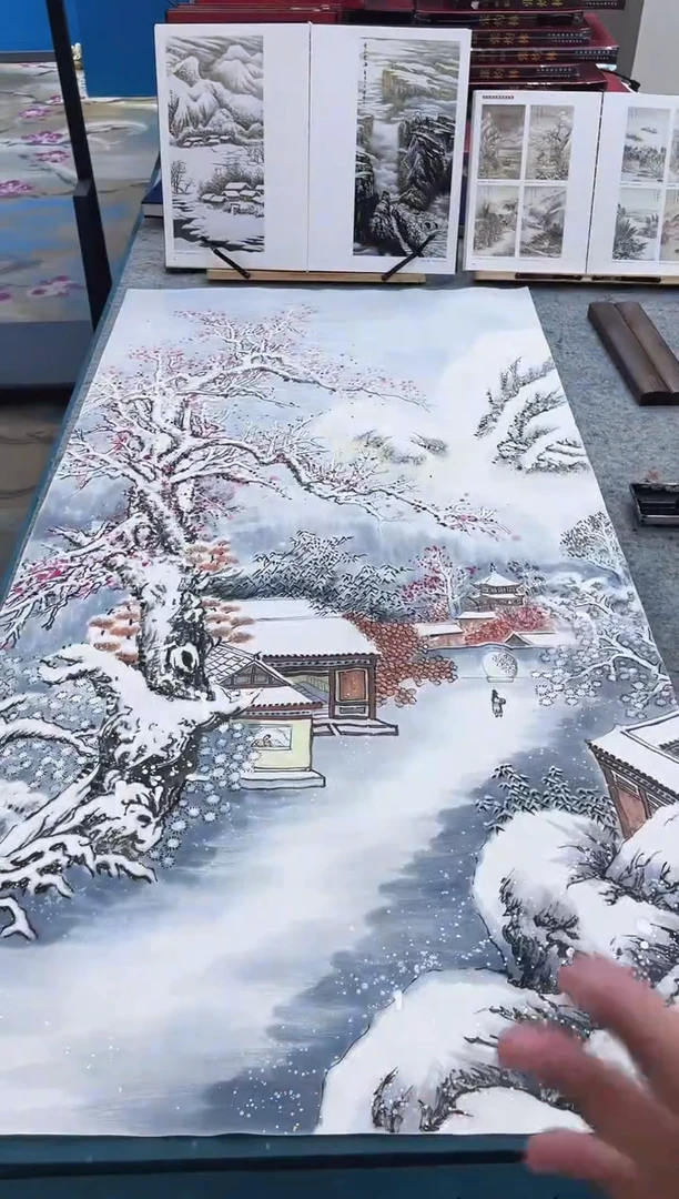 国画张-现场创作四尺雪景/无框/W