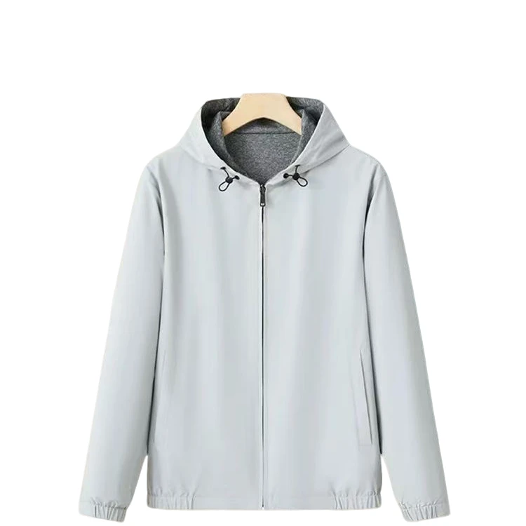 户外夹克！户外轻商务双面穿夹克男休闲简约含桑蚕丝连帽外套085