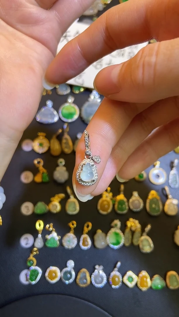 吊坠(不含链)银S925镶嵌翡翠1