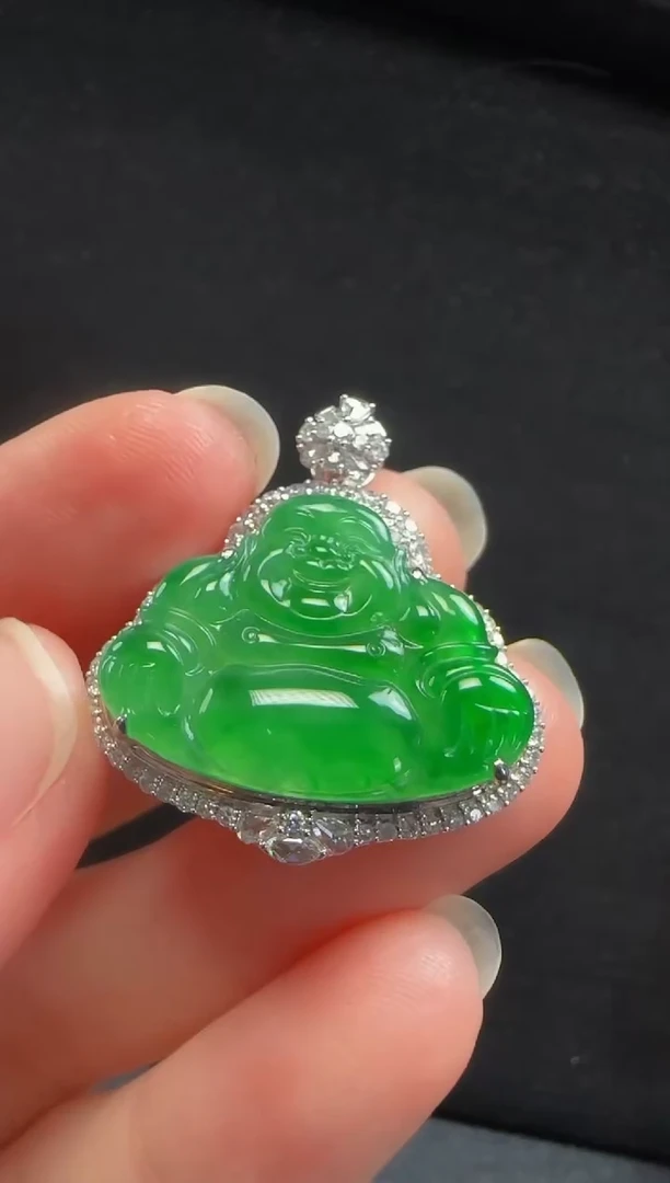 【闪购商品】翡翠颈饰18K金镶嵌507玉佛一个