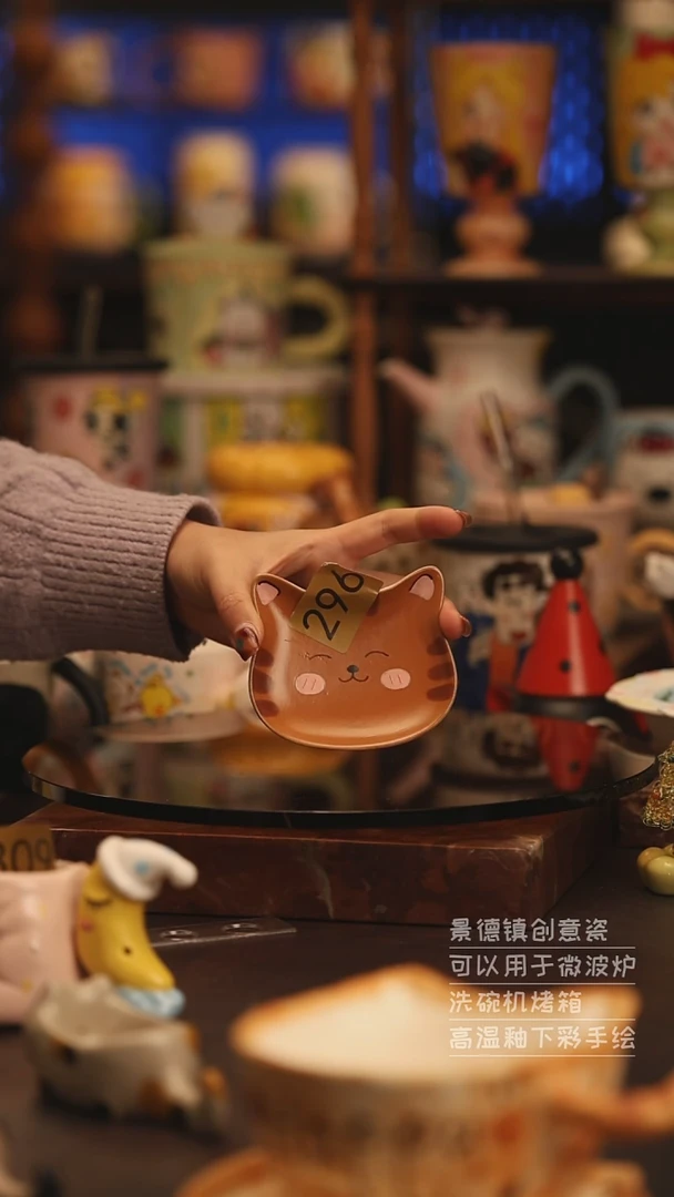 陶瓷景德镇可爱陶瓷釉下彩绘设计师款296