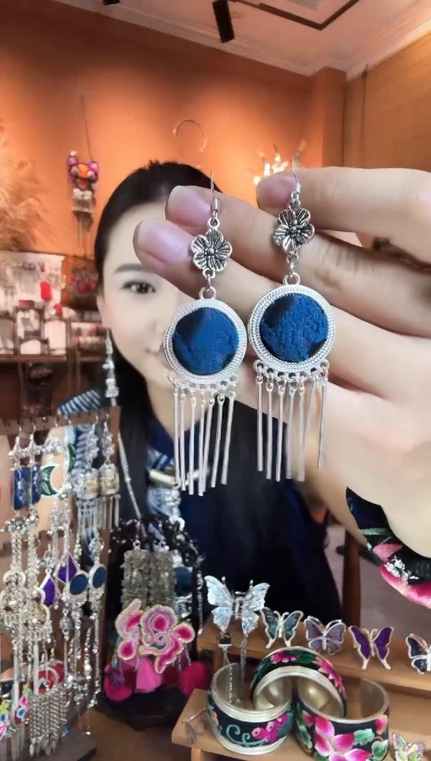 刺绣纯手工民族风耳环