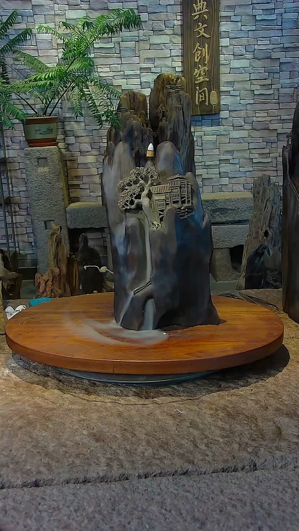 木金丝楠阴沉木山水摆件