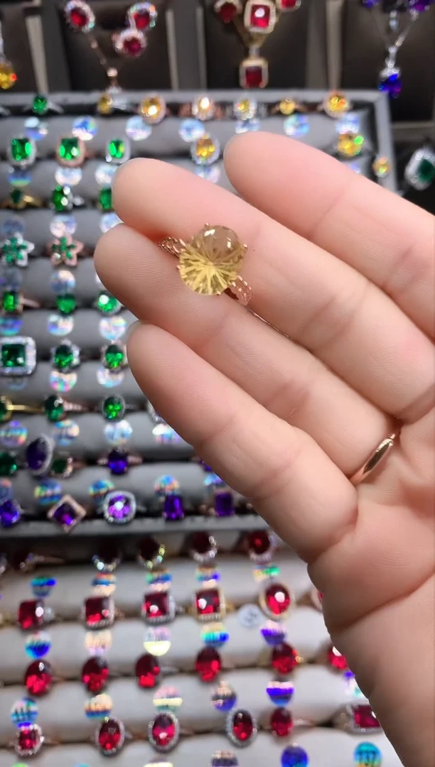 【闪购商品】水晶戒指银S925镶嵌玫瑰金