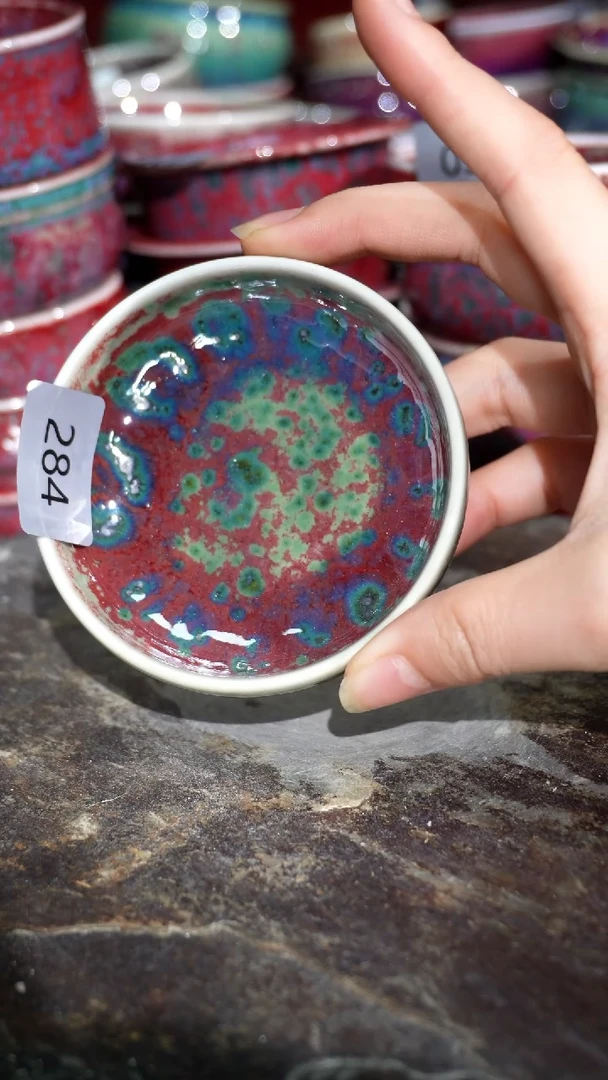 摆件陶精品窑变钧瓷茶器