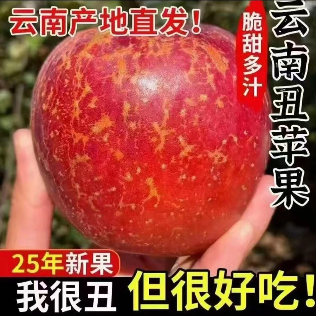 正宗云南昭通冰糖心丑苹果新鲜脆甜多汁当季水果产地现摘