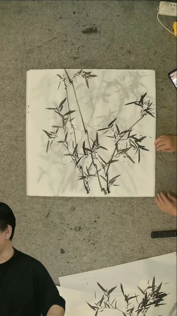 国画四尺斗方  墨竹   69*69cm