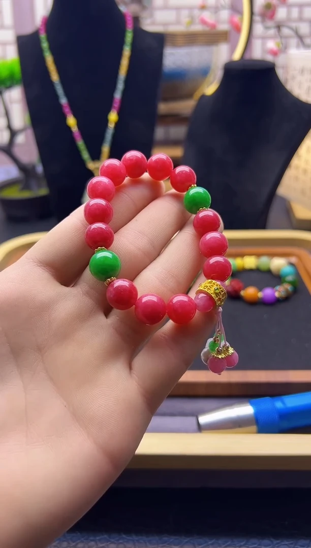 【闪购商品】碧玺手链14K金镶嵌S506