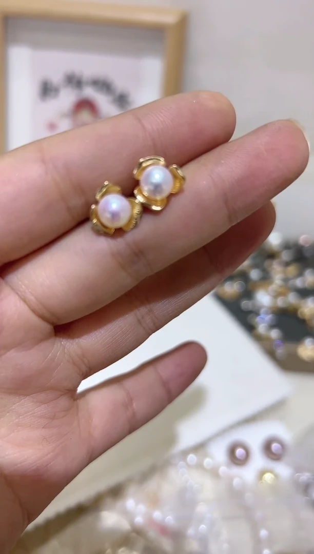 【闪购商品】淡水珍珠耳钉未镶嵌19淡水珍珠58.88