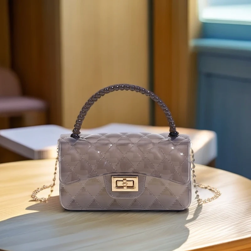 果冻包小包菱格链条斜挎单肩包2024流行女包