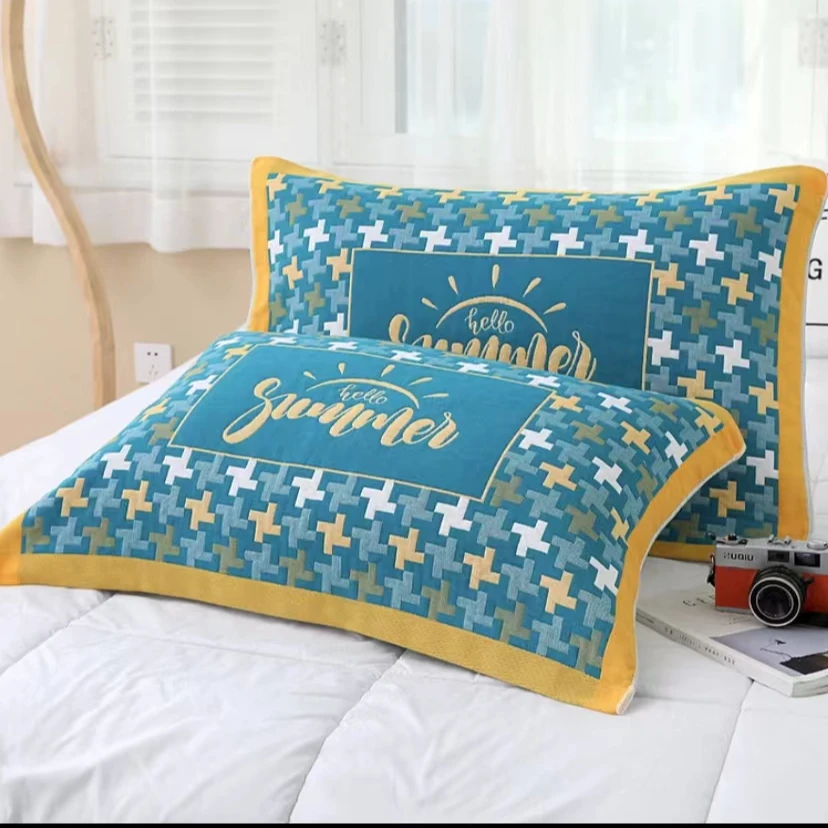 【宠粉福利】枕巾一对装纱布枕巾吸汗透气家用成人情侣柔软枕头巾